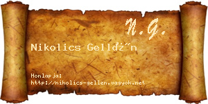 Nikolics Gellén névjegykártya